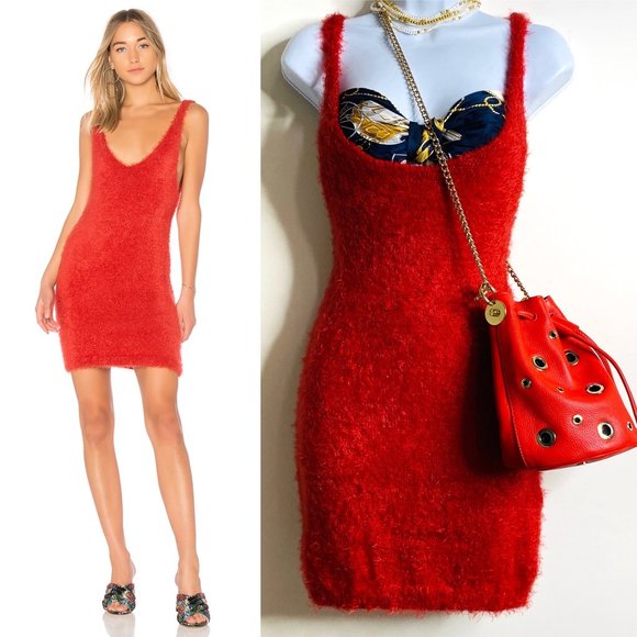 Anthropologie Farm Rio Orange Bodycon Knit Dress - Picture 1 of 5